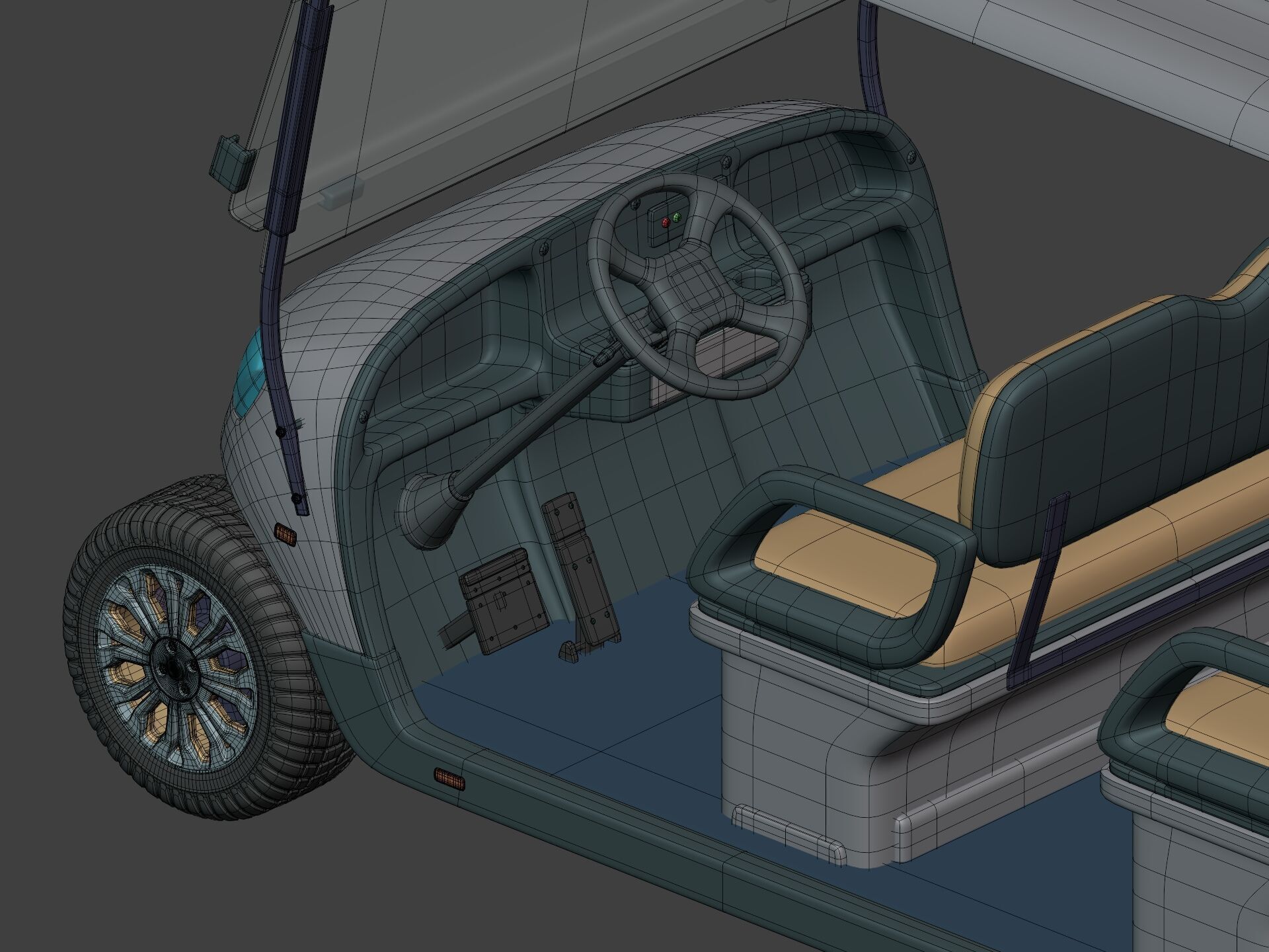 Generic Large Golf Cart -- Club Car -- Electric Sport Vehicle 3D model_6