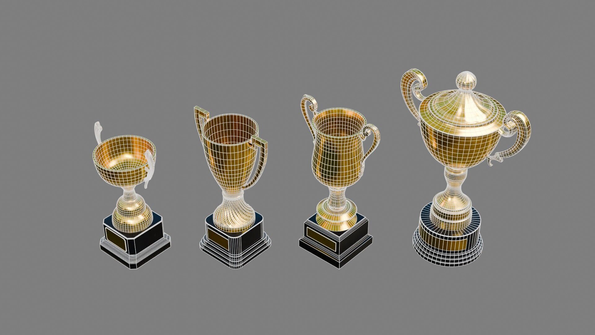 Trophy Cups 3D model_2