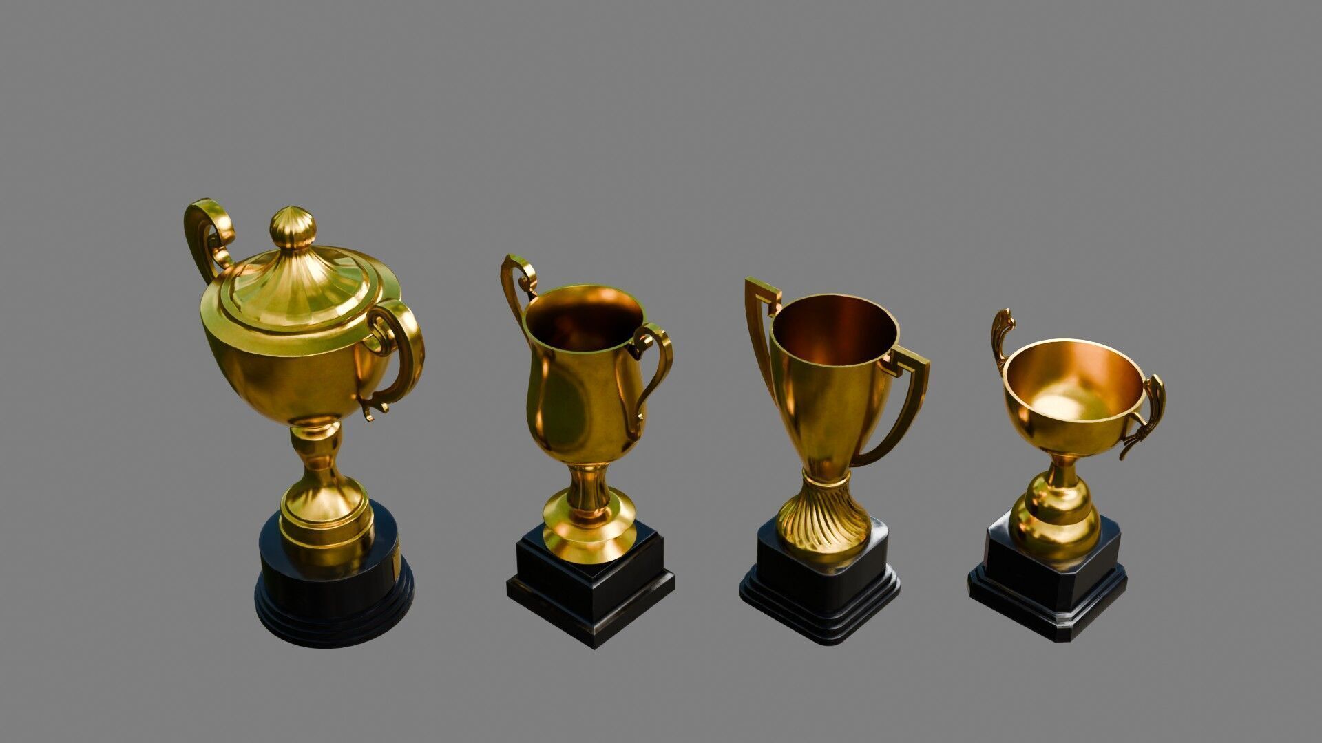 Trophy Cups 3D model_3