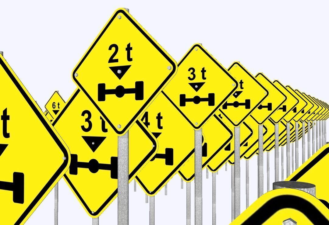 Warning Traffic Signs - Complete 3D Library - Brazil 403 Models 3D model_9