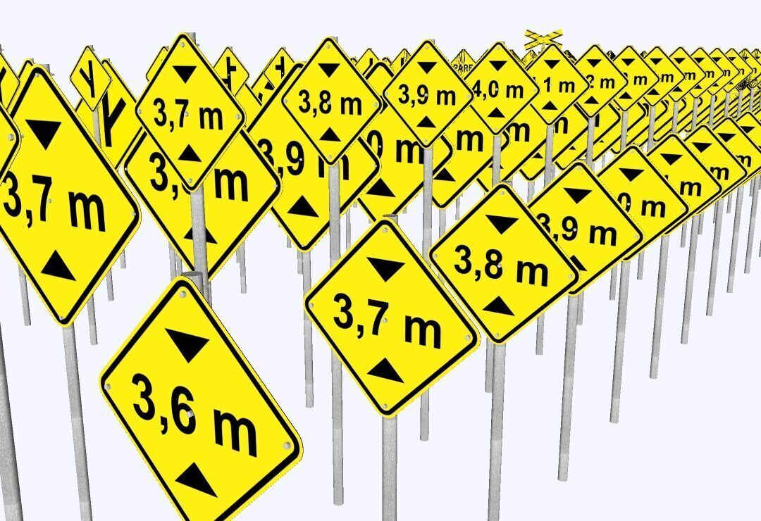 Warning Traffic Signs - Complete 3D Library - Brazil 403 Models 3D model_6