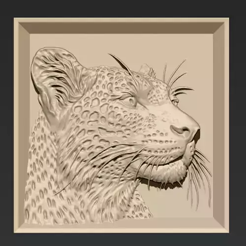 Leopard Head A5 3D print model