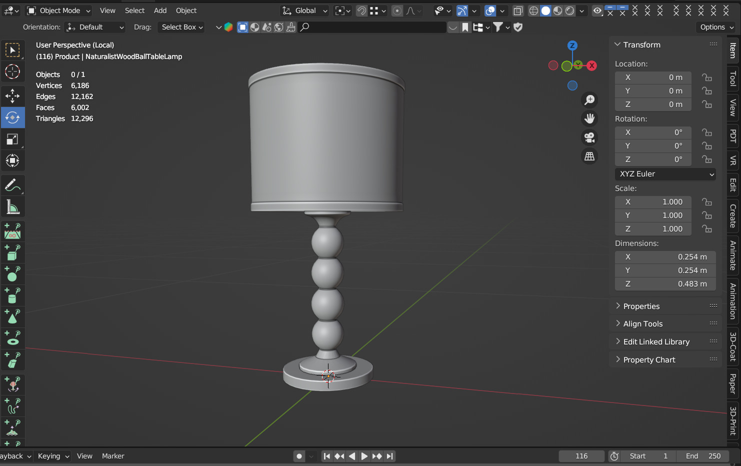 Naturalist Wood Ball Table Lamp 3D model_7