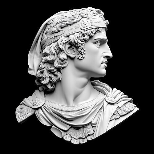 Alexander the Great 3D Relief Bust 3D print model