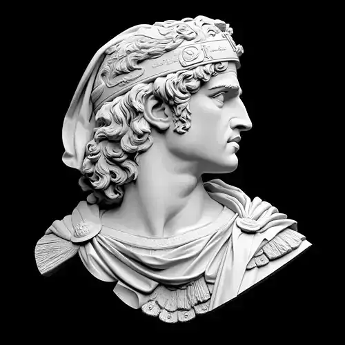 Alexander the Great 3D Relief Bust 3D print model