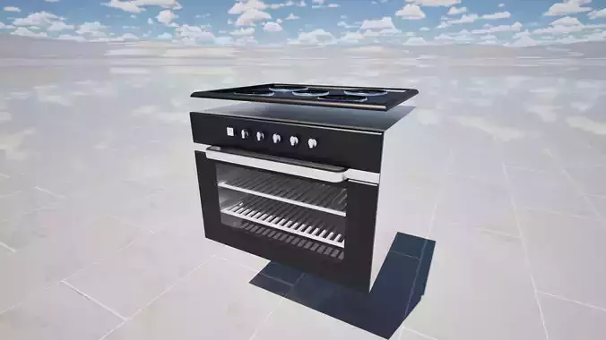 Sketchup Simple Oven Model Low-poly 3D model