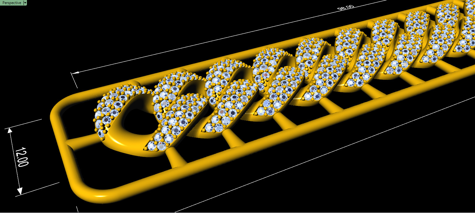 12mm Wide CUBAN Link Chain - SOLID FOR BRACELETS OR NECKLACE 3D print model_6