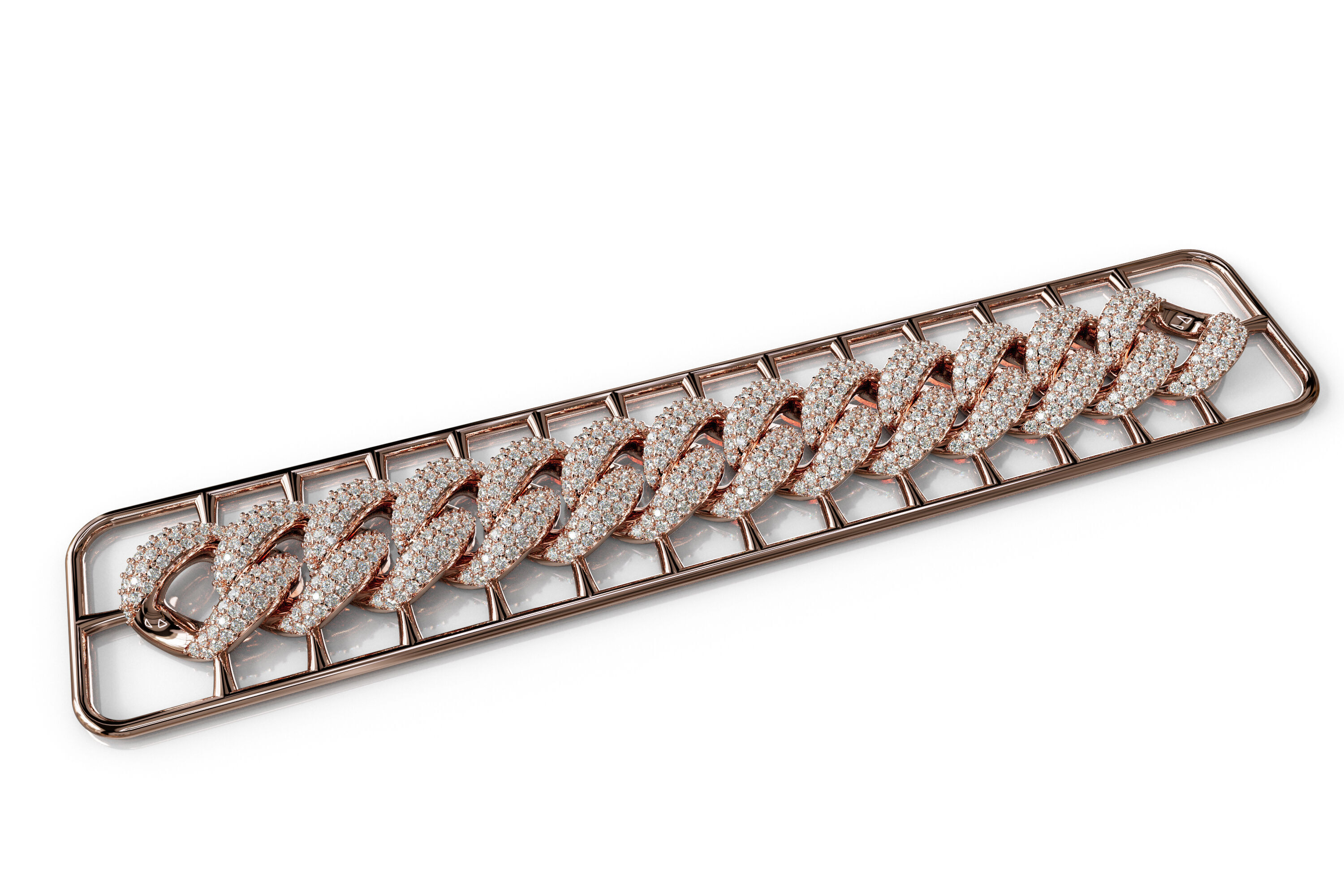 12mm Wide CUBAN Link Chain - SOLID FOR BRACELETS OR NECKLACE 3D print model_1