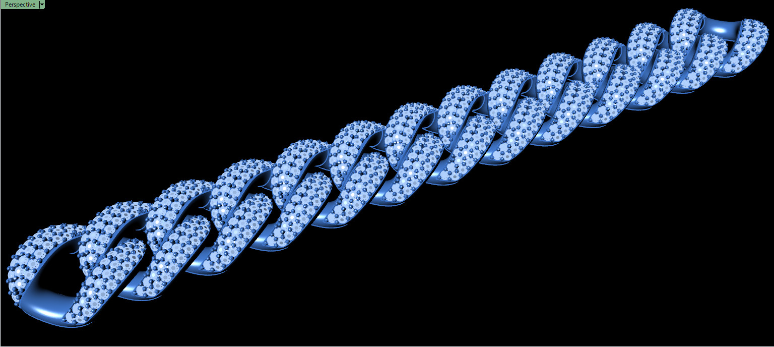 12mm Wide CUBAN Link Chain - SOLID FOR BRACELETS OR NECKLACE 3D print model_13