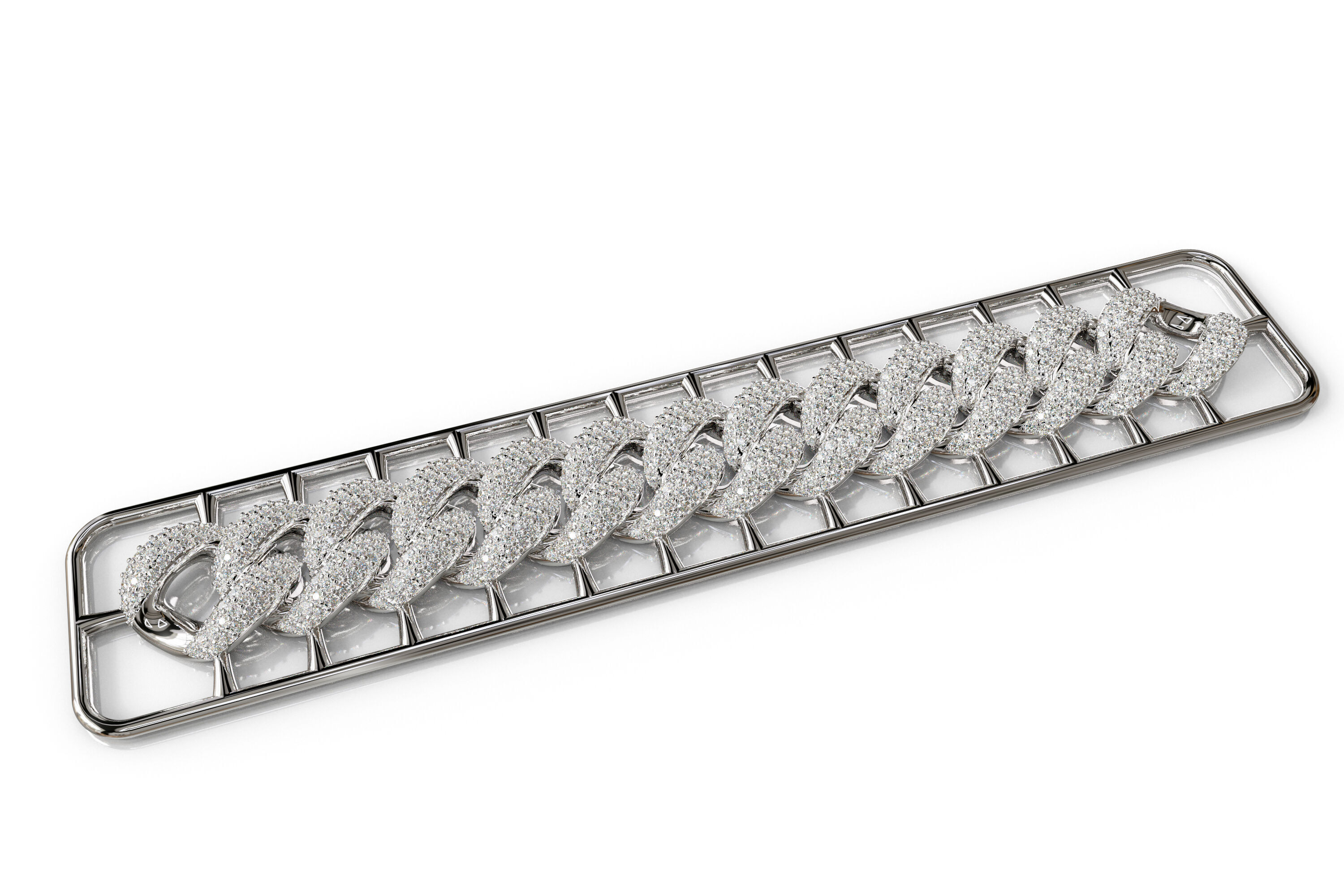 12mm Wide CUBAN Link Chain - SOLID FOR BRACELETS OR NECKLACE 3D print model_2