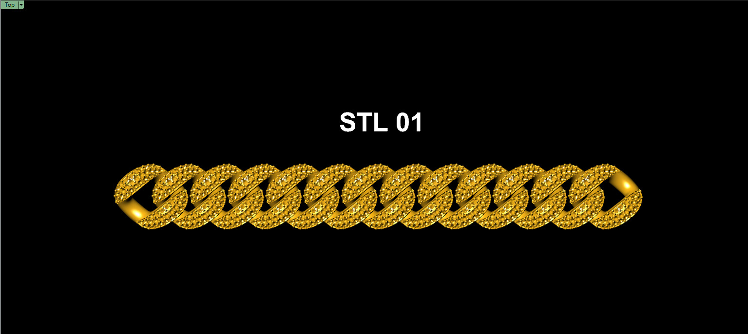 12mm Wide CUBAN Link Chain - SOLID FOR BRACELETS OR NECKLACE 3D print model_14