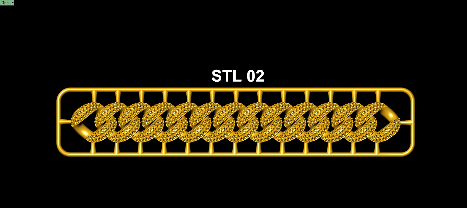 12mm Wide CUBAN Link Chain - SOLID FOR BRACELETS OR NECKLACE 3D print model_15