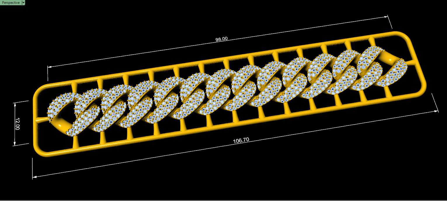 12mm Wide CUBAN Link Chain - SOLID FOR BRACELETS OR NECKLACE 3D print model_4