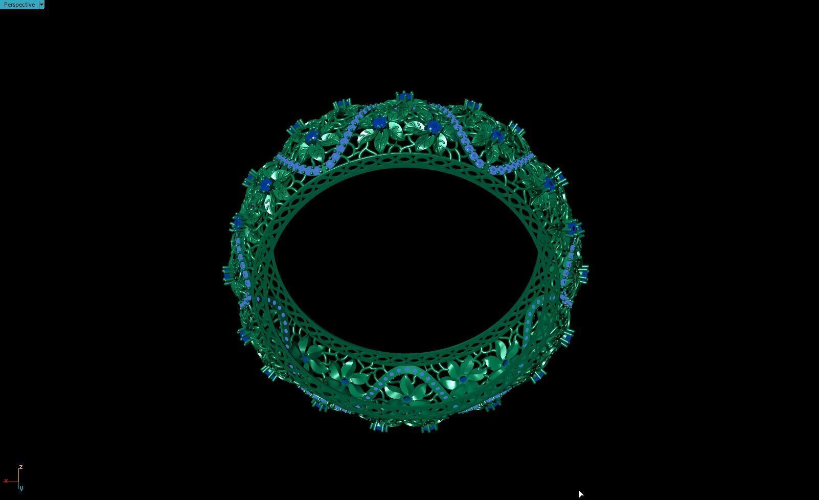 Flower Filigree Bangle 3D print model_17