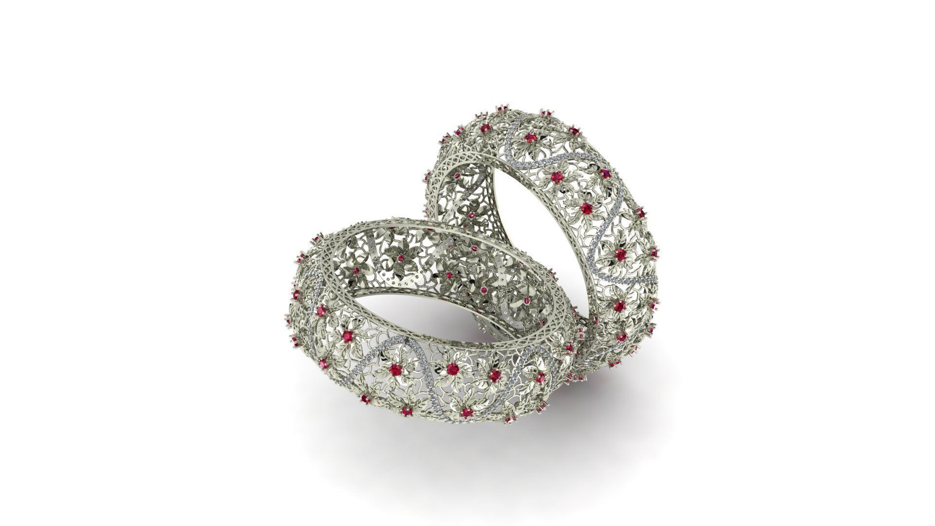 Flower Filigree Bangle 3D print model_10