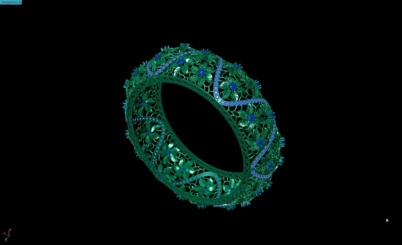 Flower Filigree Bangle 3D print model_16