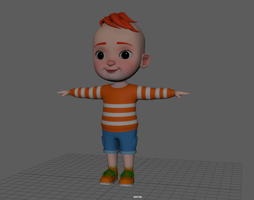 Cartoon Boy Rig Low-poly 3D model 3D model_3