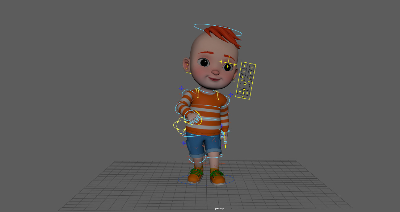 Cartoon Boy Rig Low-poly 3D model 3D model_2