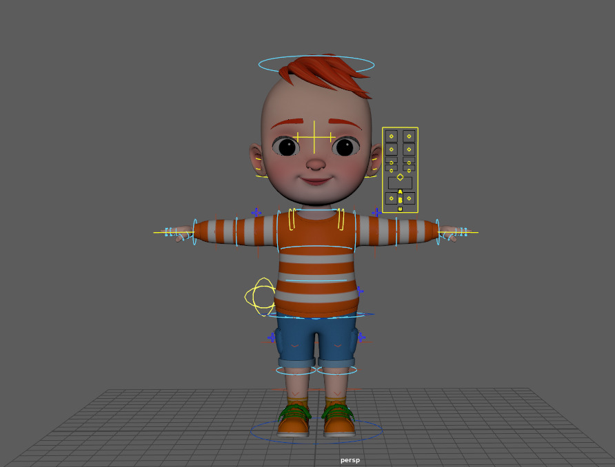 Cartoon Boy Rig Low-poly 3D model 3D model_1