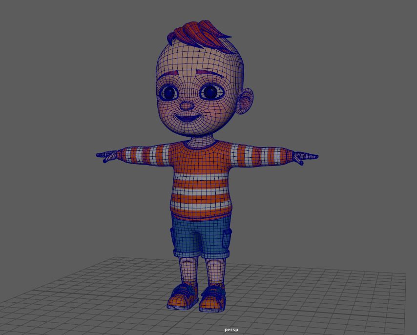Cartoon Boy Rig Low-poly 3D model 3D model_4