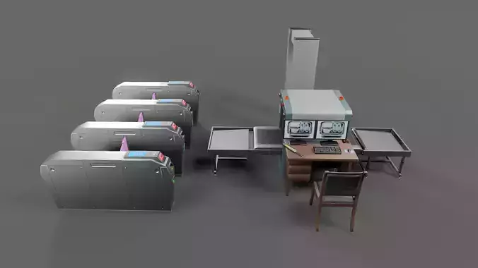 airport package Low-poly 3D model