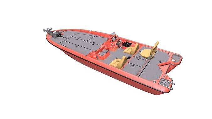 Bass Fishing Boat PBR Low-poly 3D model