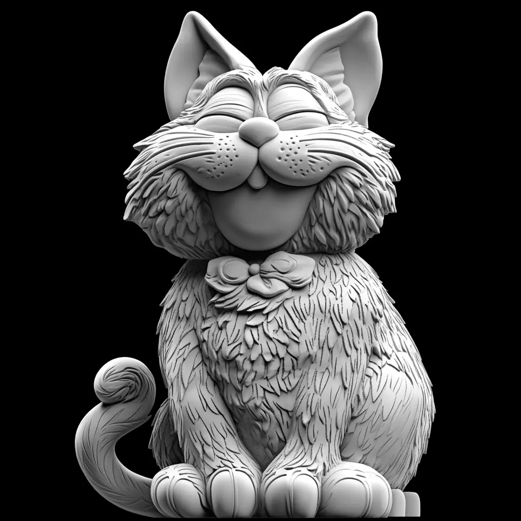 Garfield 3D Model - Famous Cartoon Cat Character Sculpture 3D print model_0