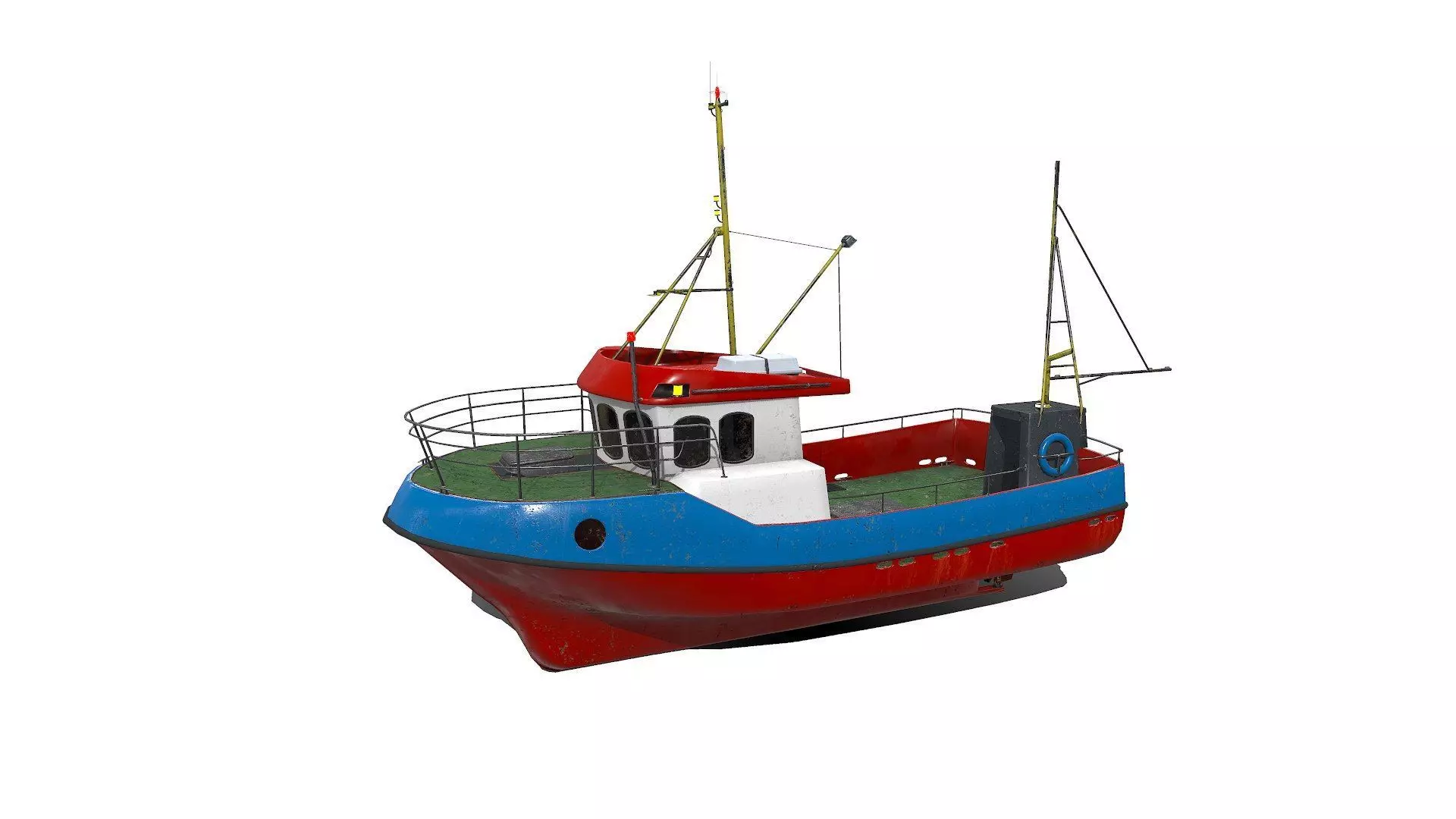 Fishing Boat PBR Low-poly 3D model_0