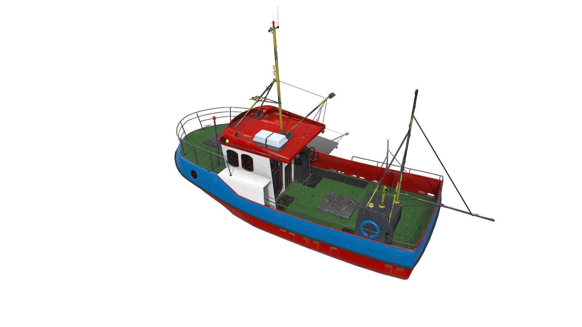 Fishing Boat PBR Low-poly 3D model_4