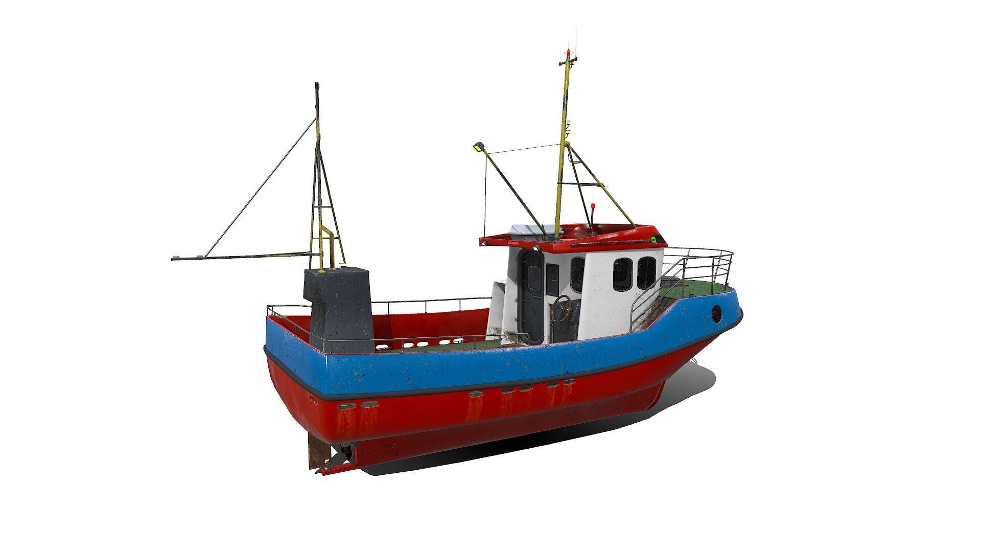 Fishing Boat PBR Low-poly 3D model_7