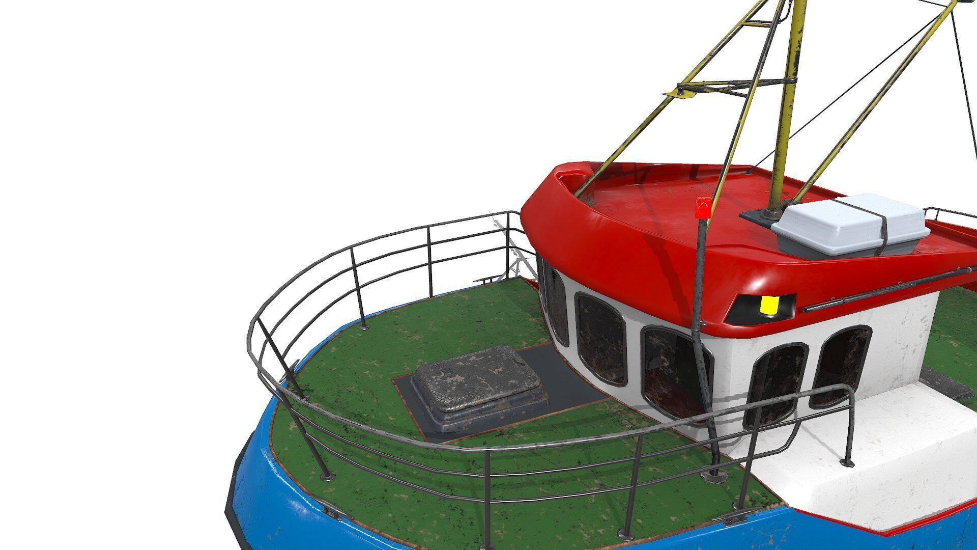 Fishing Boat PBR Low-poly 3D model_14