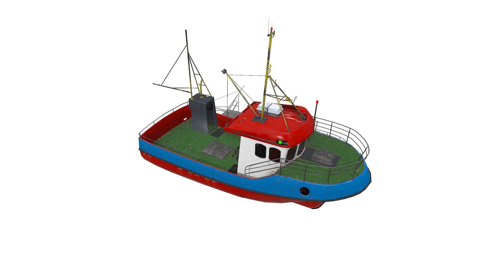 Fishing Boat PBR Low-poly 3D model_10