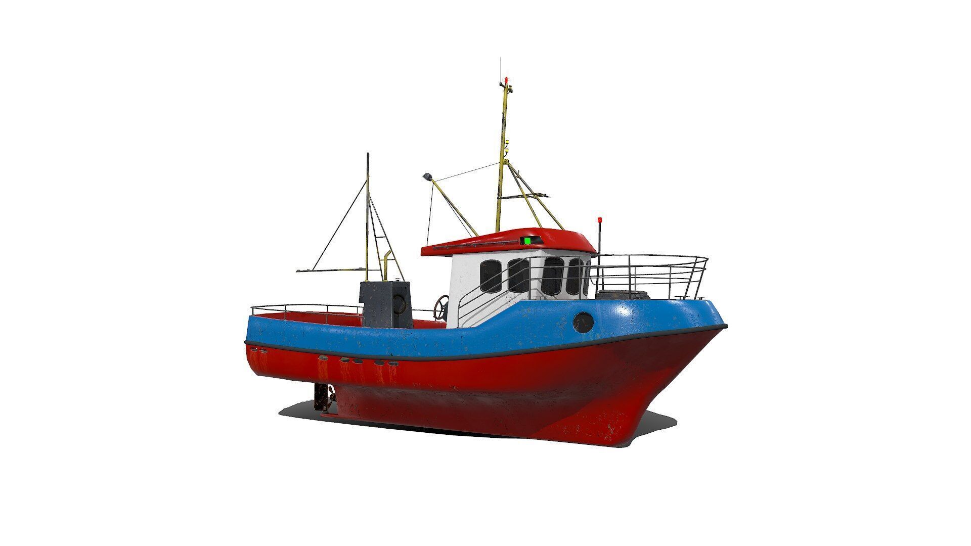 Fishing Boat PBR Low-poly 3D model_11
