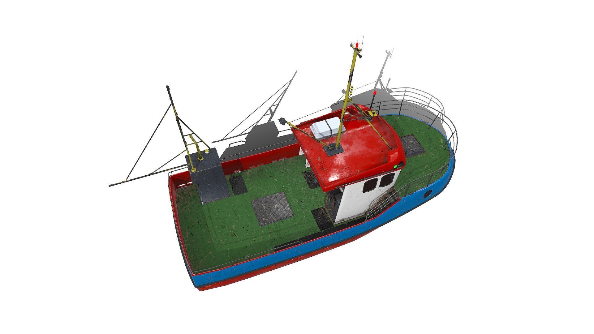 Fishing Boat PBR Low-poly 3D model_8