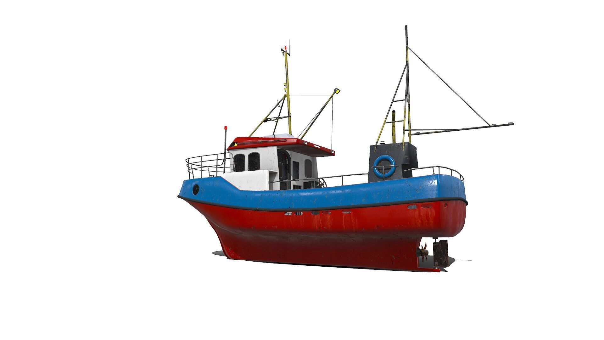 Fishing Boat PBR Low-poly 3D model_3