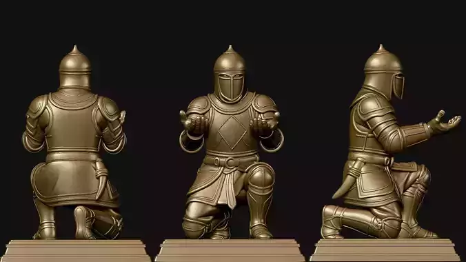 Medieval Knight Pen Holder  Decorative STL Model