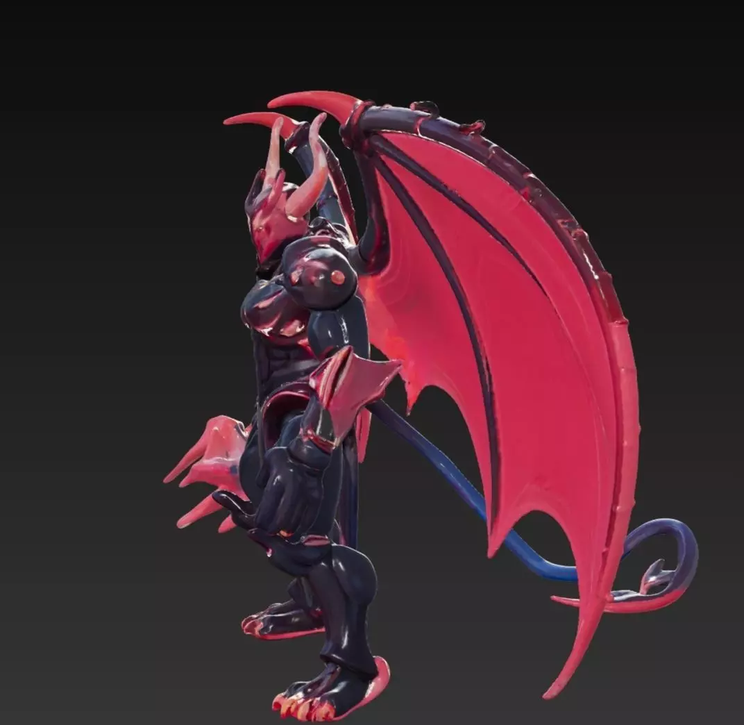 Menacing Devil Demon with Trident - Fully Rigged and Animated Low-poly 3D model_0