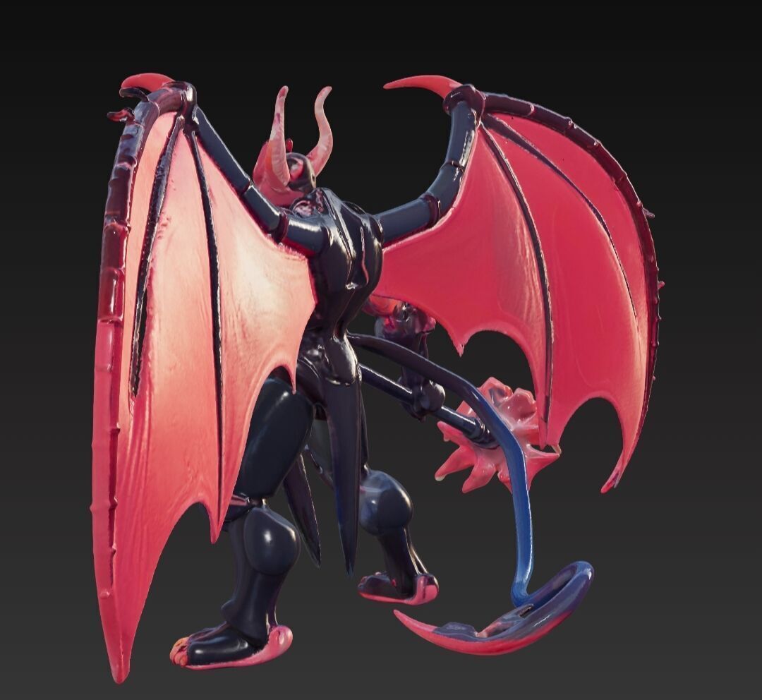 Menacing Devil Demon with Trident - Fully Rigged and Animated Low-poly 3D model_1