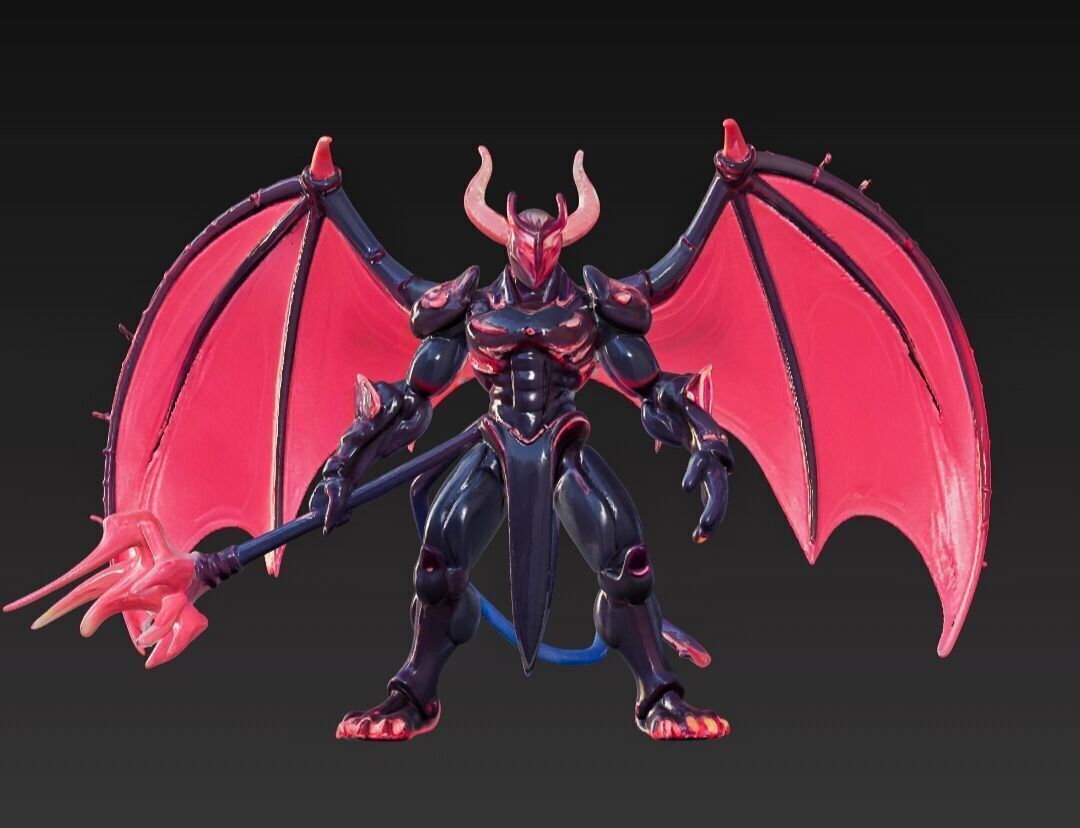 Menacing Devil Demon with Trident - Fully Rigged and Animated Low-poly 3D model_3