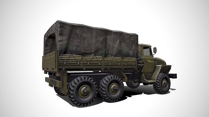 Ural 4320 Low-poly PBR Low-poly 3D model 7