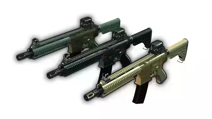 HK416 Low-poly 3D model