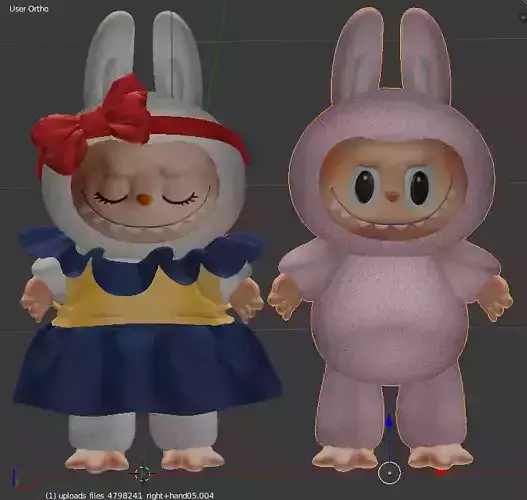 Labubu toy Low-poly 3D model