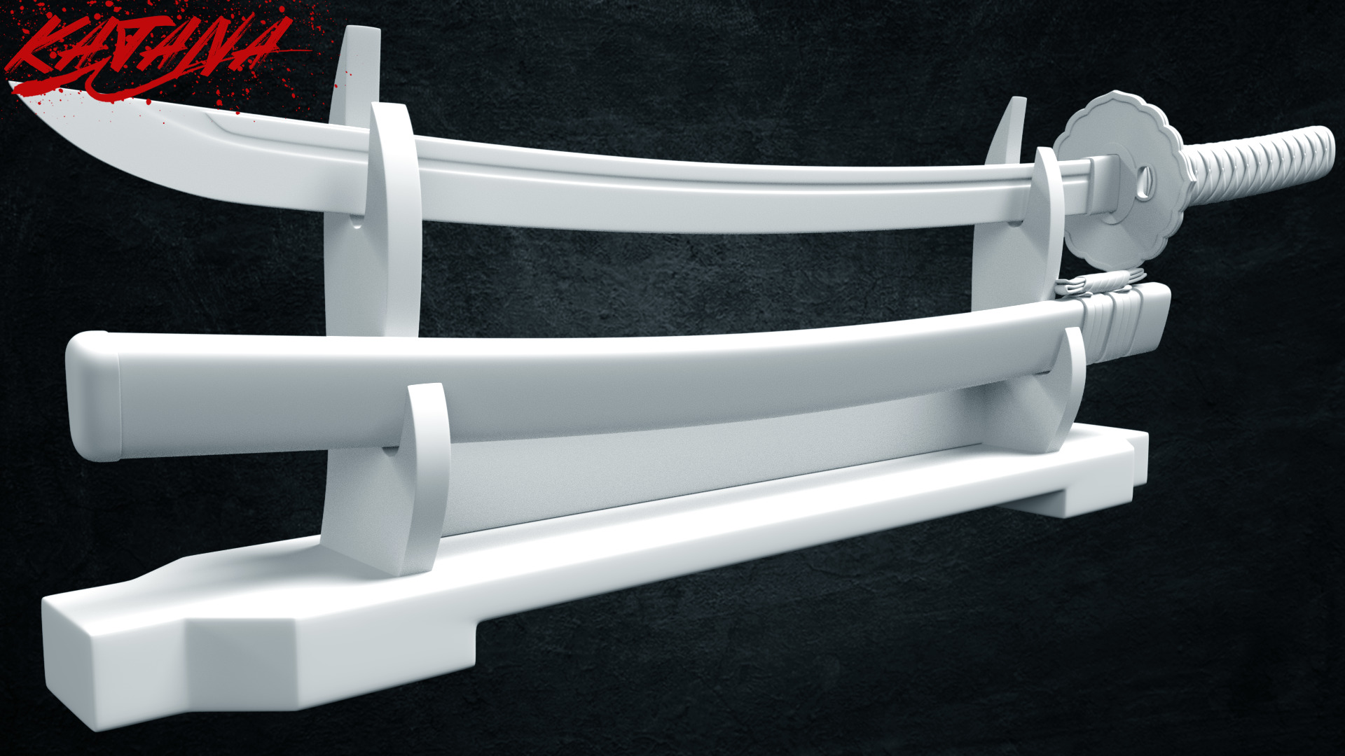 Samurai Katana - Low Poly 3D model Low-poly 3D model_3