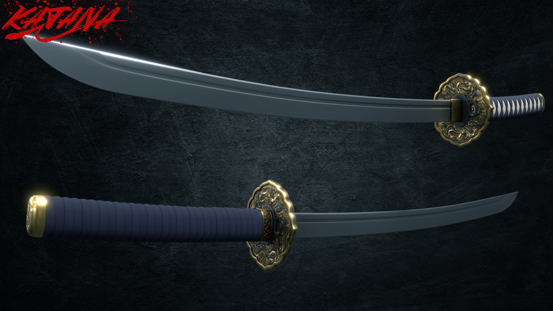 Samurai Katana - Low Poly 3D model Low-poly 3D model_9