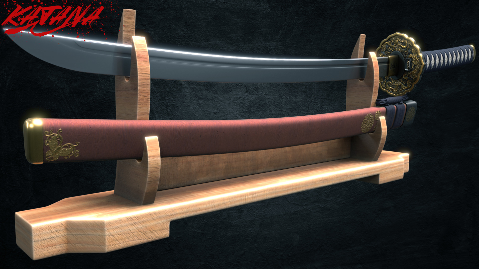 Samurai Katana - Low Poly 3D model Low-poly 3D model_4