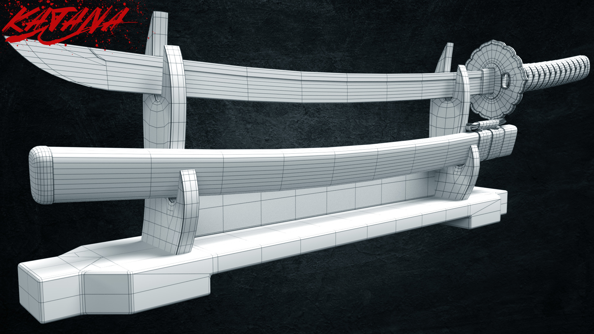 Samurai Katana - Low Poly 3D model Low-poly 3D model_2