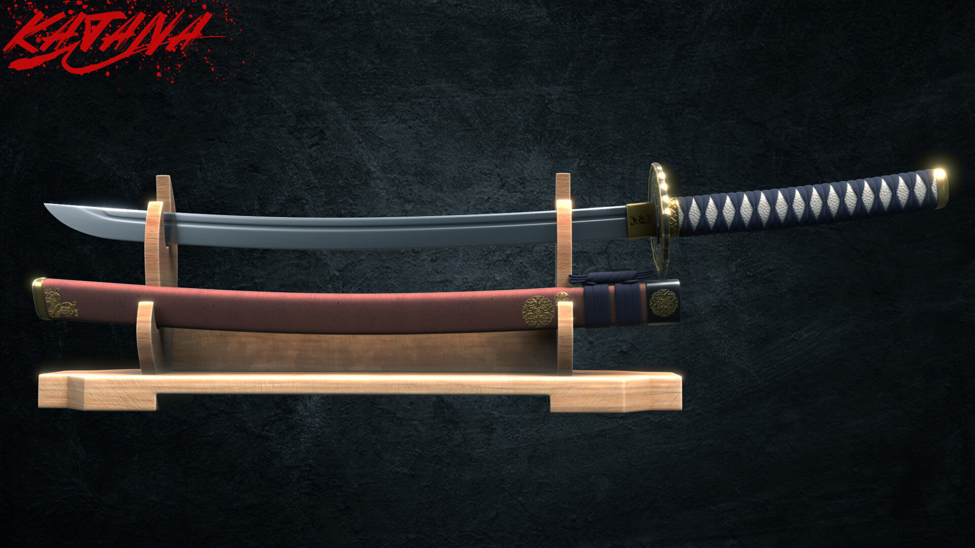 Samurai Katana - Low Poly 3D model Low-poly 3D model_8