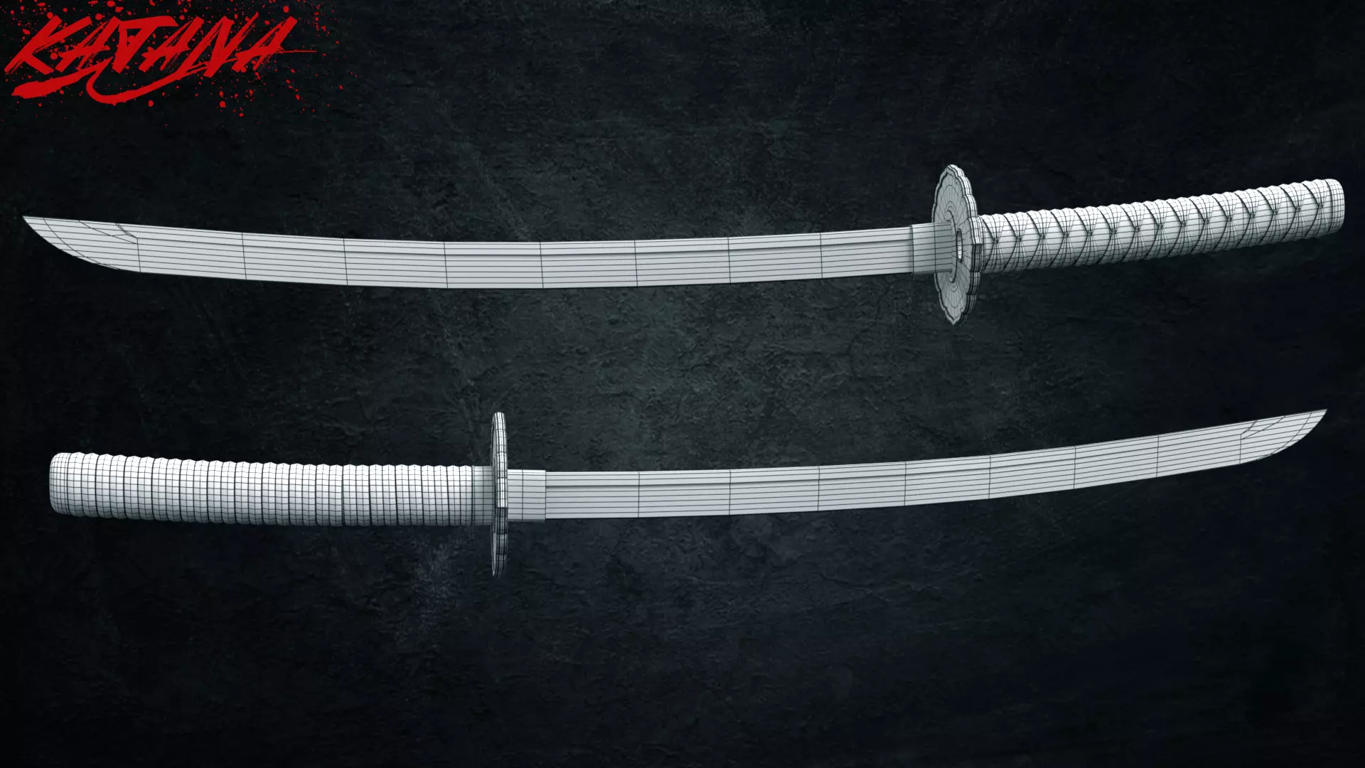 Samurai Katana - Low Poly 3D model Low-poly 3D model_0