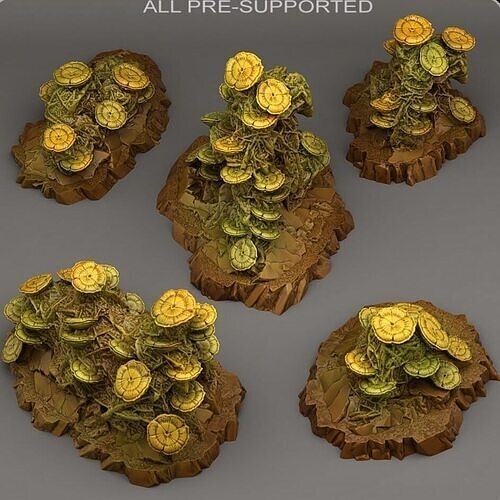 Fantasy Jungle Fungus Terrain  High Quality Model Low-poly 3D model