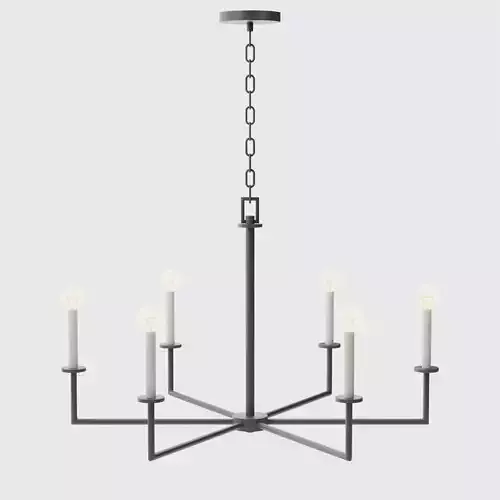 Dunne 30 Inch Wide 6 Light Chandelier Matte Black